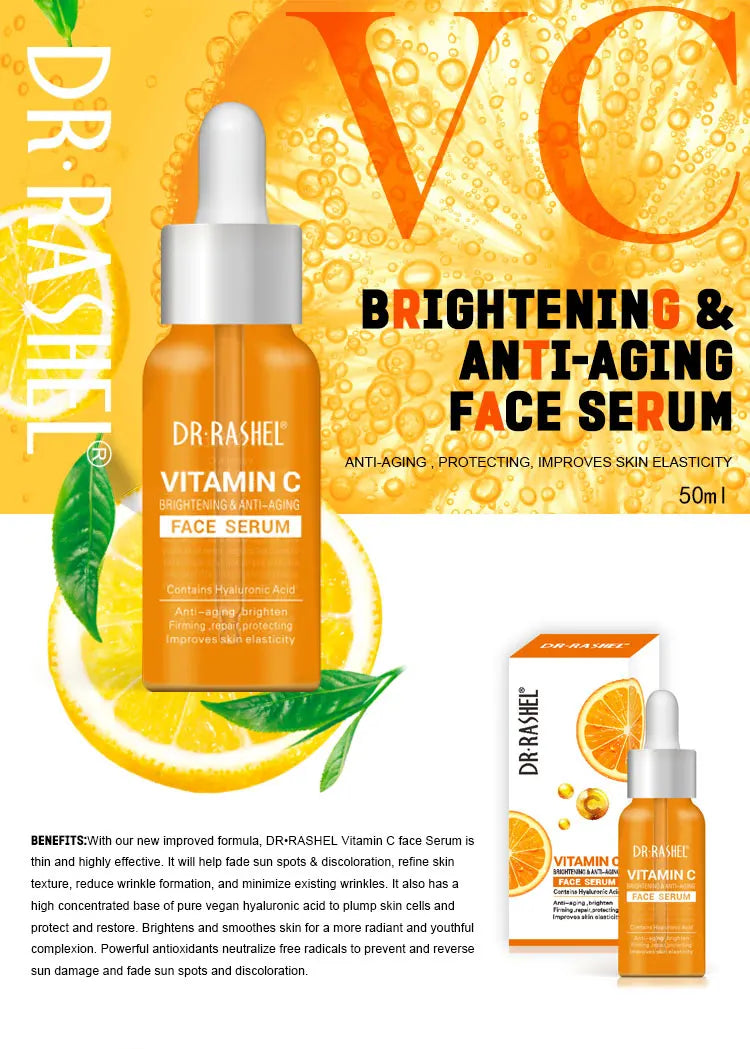 DR.RASHEL Brightening Anti Aging Firming Makeup Primer Vitamin C Serum For Face 50ml