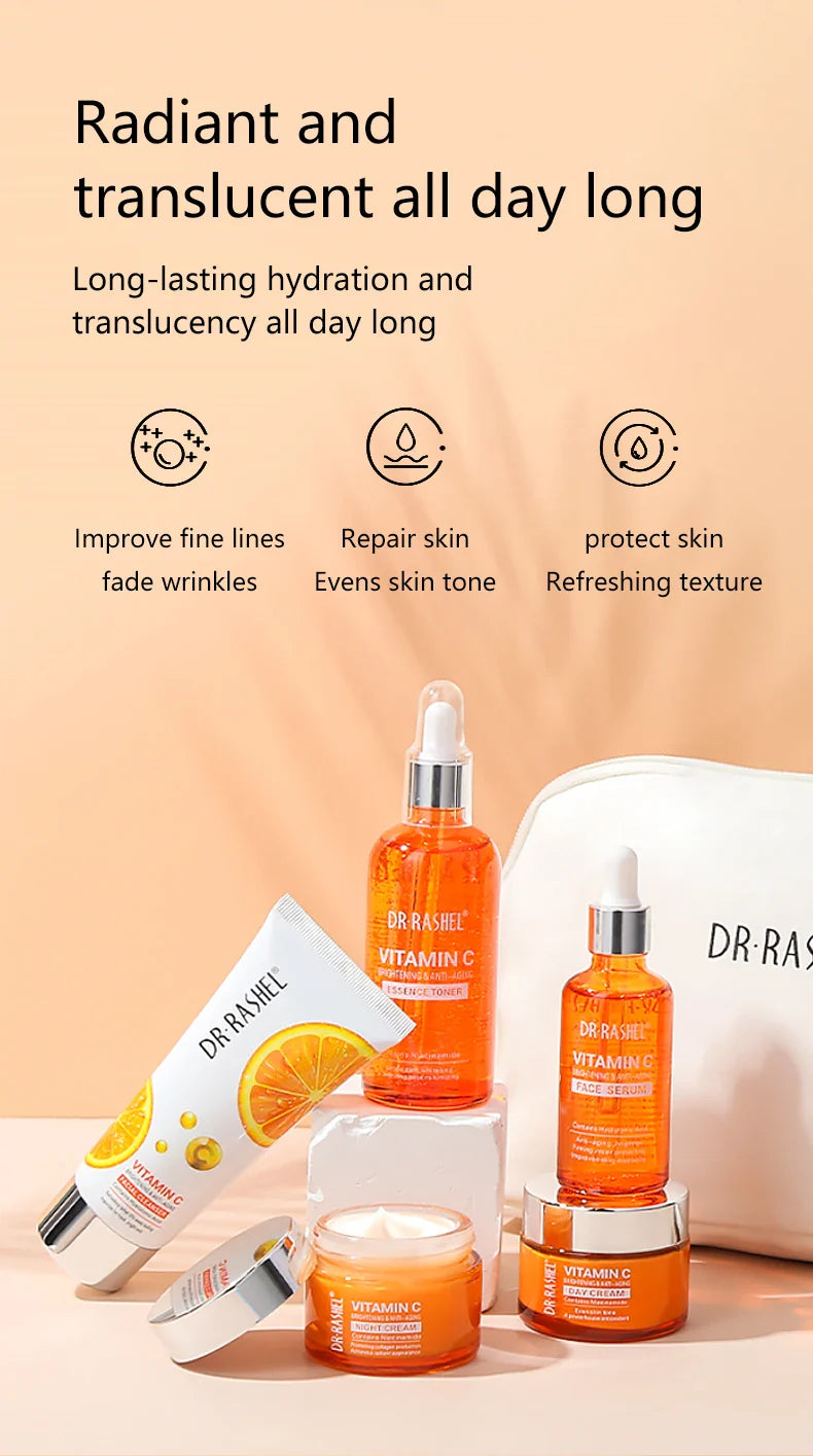 DR RASHEL Vitamin C Brightening Anti Aging Skin Care Set 5 Pieces/kit