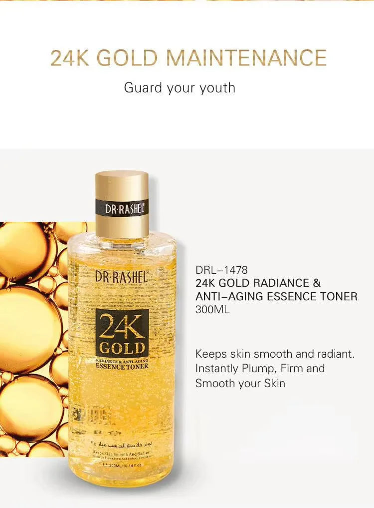 DR.RASHEL 24K Gold Skin Kit Toner Eye Essence Face Cream Face Essence Facial Cleanser