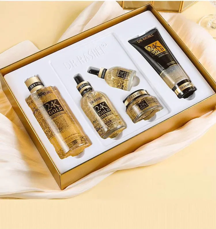 DR.RASHEL 24K Gold Skin Kit Toner Eye Essence Face Cream Face Essence Facial Cleanser