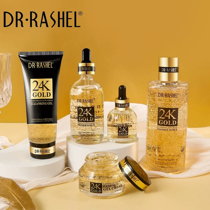 DR.RASHEL 24K Gold Skin Kit Toner Eye Essence Face Cream Face Essence Facial Cleanser