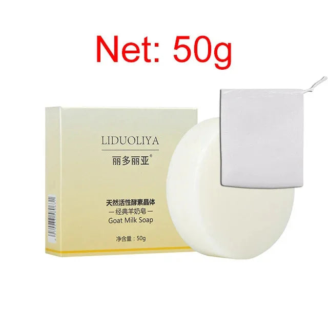 Goat Milk Silk Protein Handmade Soap With Foam Net Brightening Oil Control Remove Acne Blackheads Nourishing Skin Beauty Health