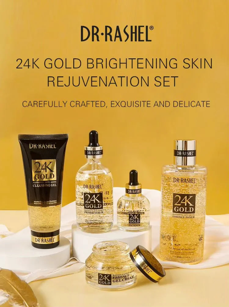 DR.RASHEL 24K Gold Skin Kit Toner Eye Essence Face Cream Face Essence Facial Cleanser