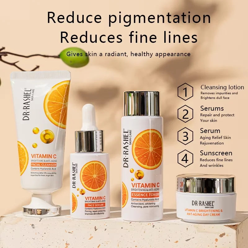 DR. RASHEL Vitamin C Hydrating Moisturizing Repair Firming Elasticity VC Facial Serum Travel Mini Skincare Set