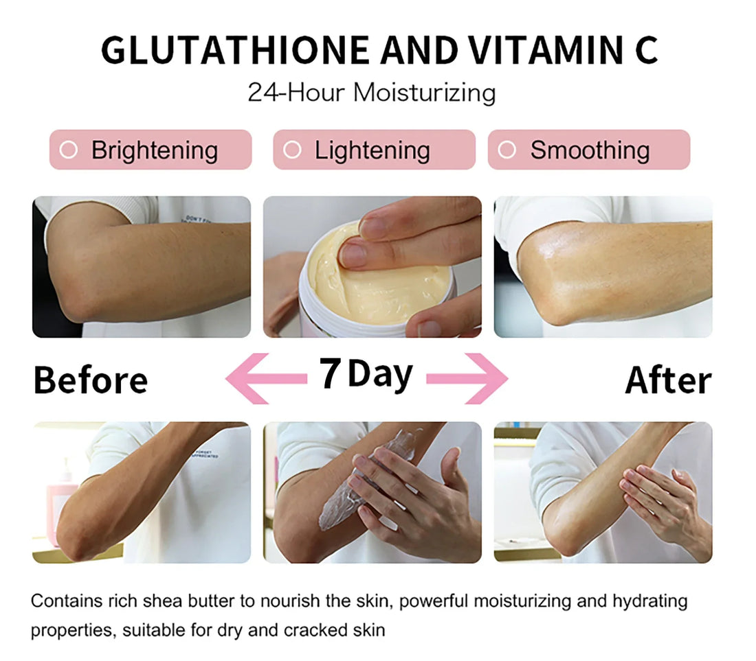 AILKE Glutathione & Vitamin C Kit,With Whitening Lotion,Moisturizing Cream,Lightening Soap, Spa Oil,Glowing Body Cream,Gift Set