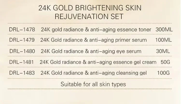 DR.RASHEL 24K Gold Skin Kit Toner Eye Essence Face Cream Face Essence Facial Cleanser