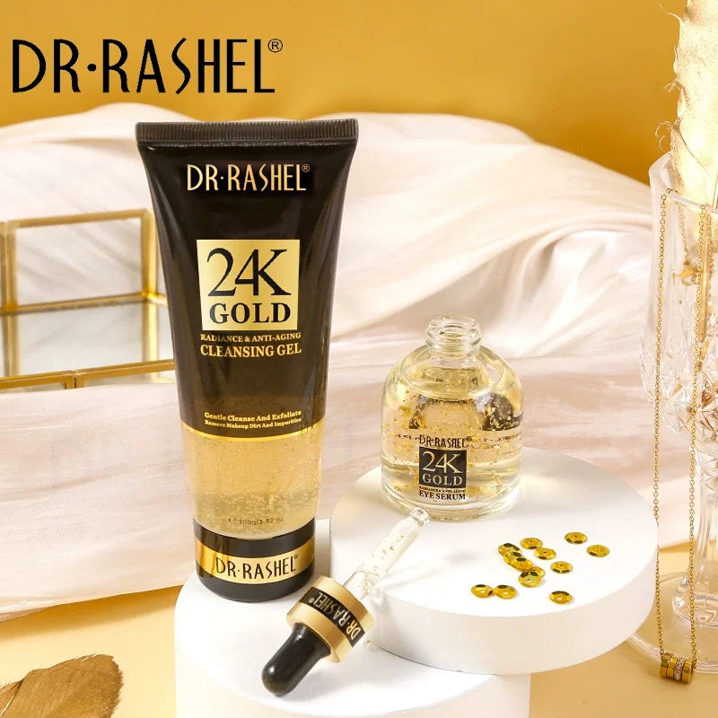 DR.RASHEL 24K Gold Skin Kit Toner Eye Essence Face Cream Face Essence Facial Cleanser