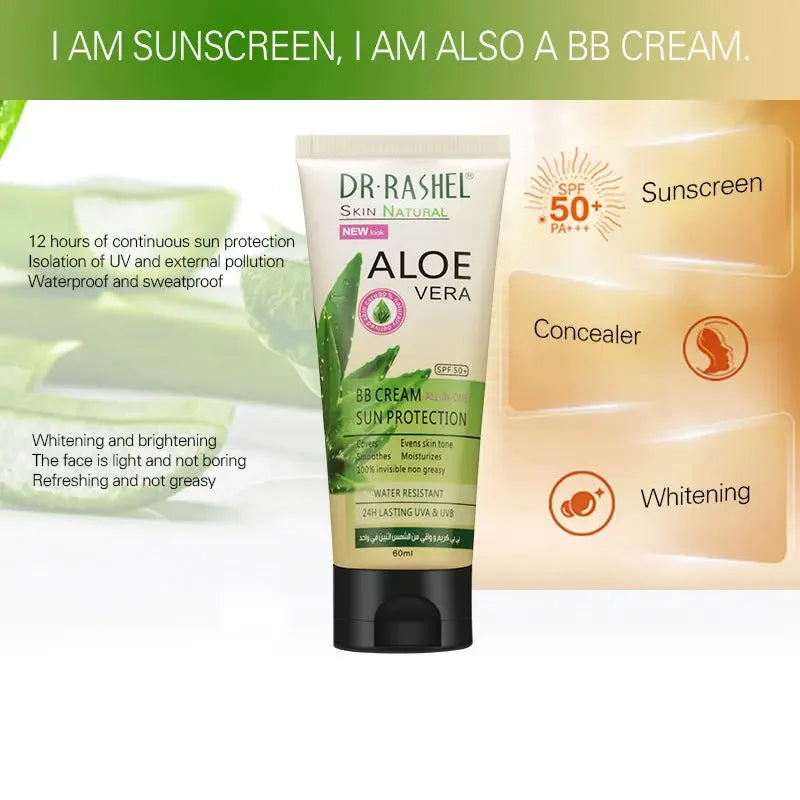 DR.RASHEL Face Body Sunscreen Moisturizing Isolation Whitening Aloe Vera Sunblock Skin Protection Prevent Sunburn SPF50 BB Cream