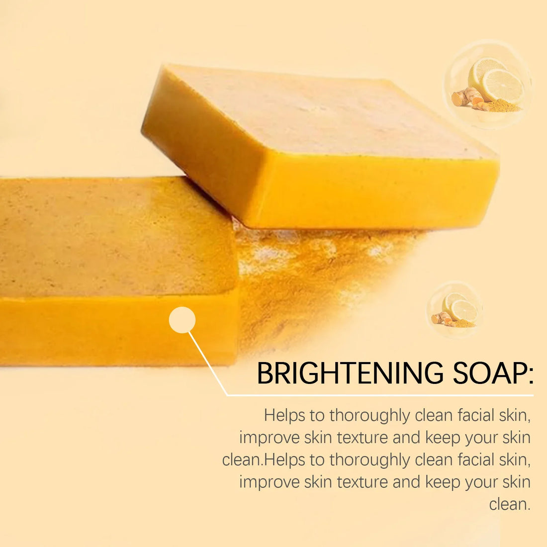 OUHOE Kojic Acid Turmeric Soap Face Deep Cleaning Even Skin Tone Skin Lightening Soap Moisturizer Skin Care Handmade Lemon Soap