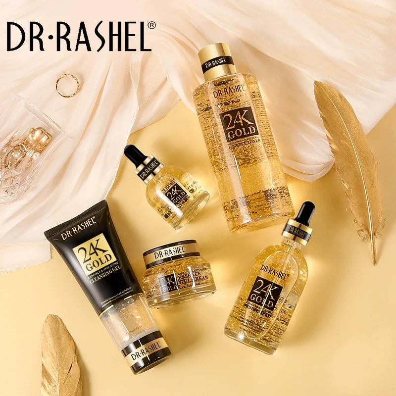 DR.RASHEL 24K Gold Skin Kit Toner Eye Essence Face Cream Face Essence Facial Cleanser
