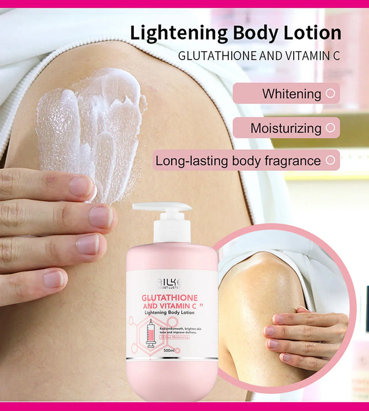 AILKE Glutathione & Vitamin C Kit,With Whitening Lotion,Moisturizing Cream,Lightening Soap, Spa Oil,Glowing Body Cream,Gift Set